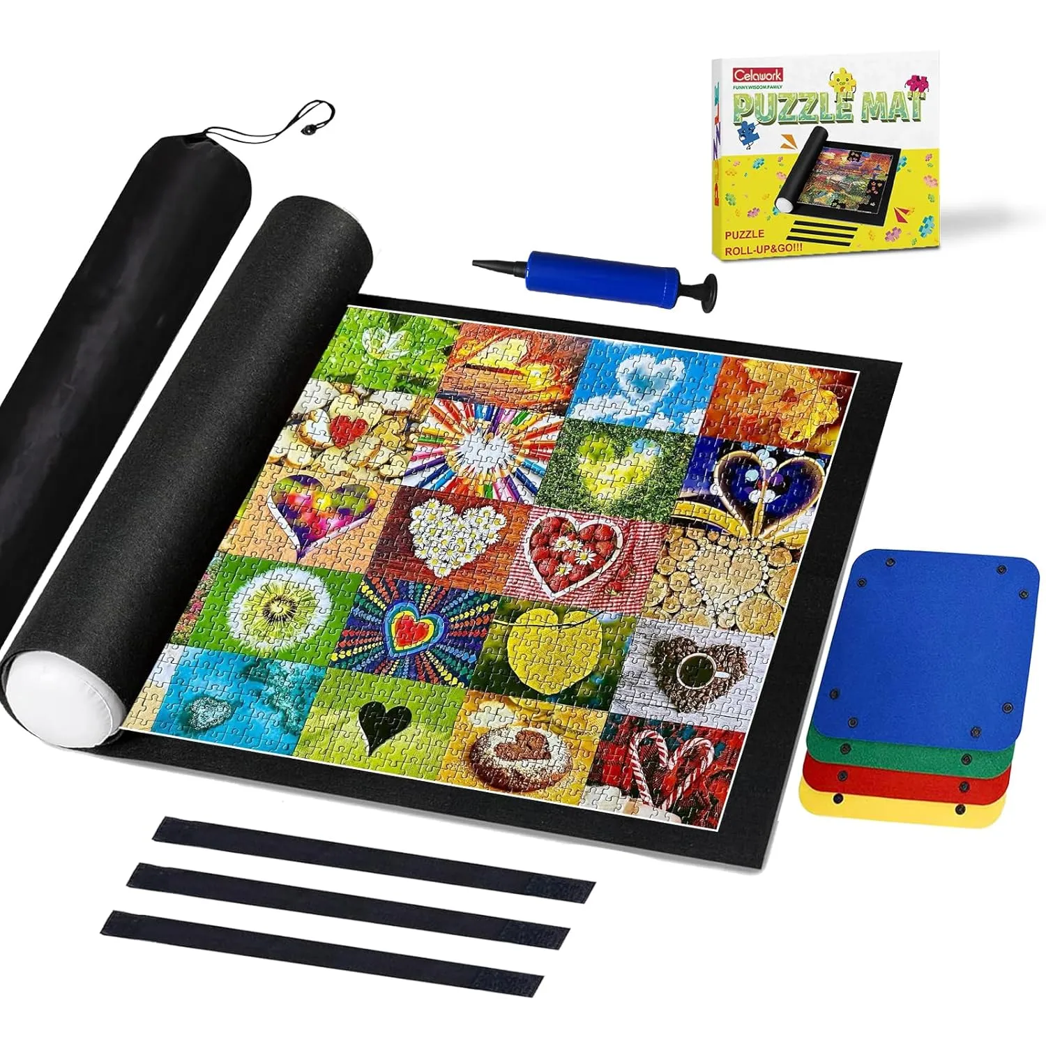 1000 Pieces Puzzle Mat Roll Up With Puzzle Sorting Trays,Jigsaw Puzzle Acce