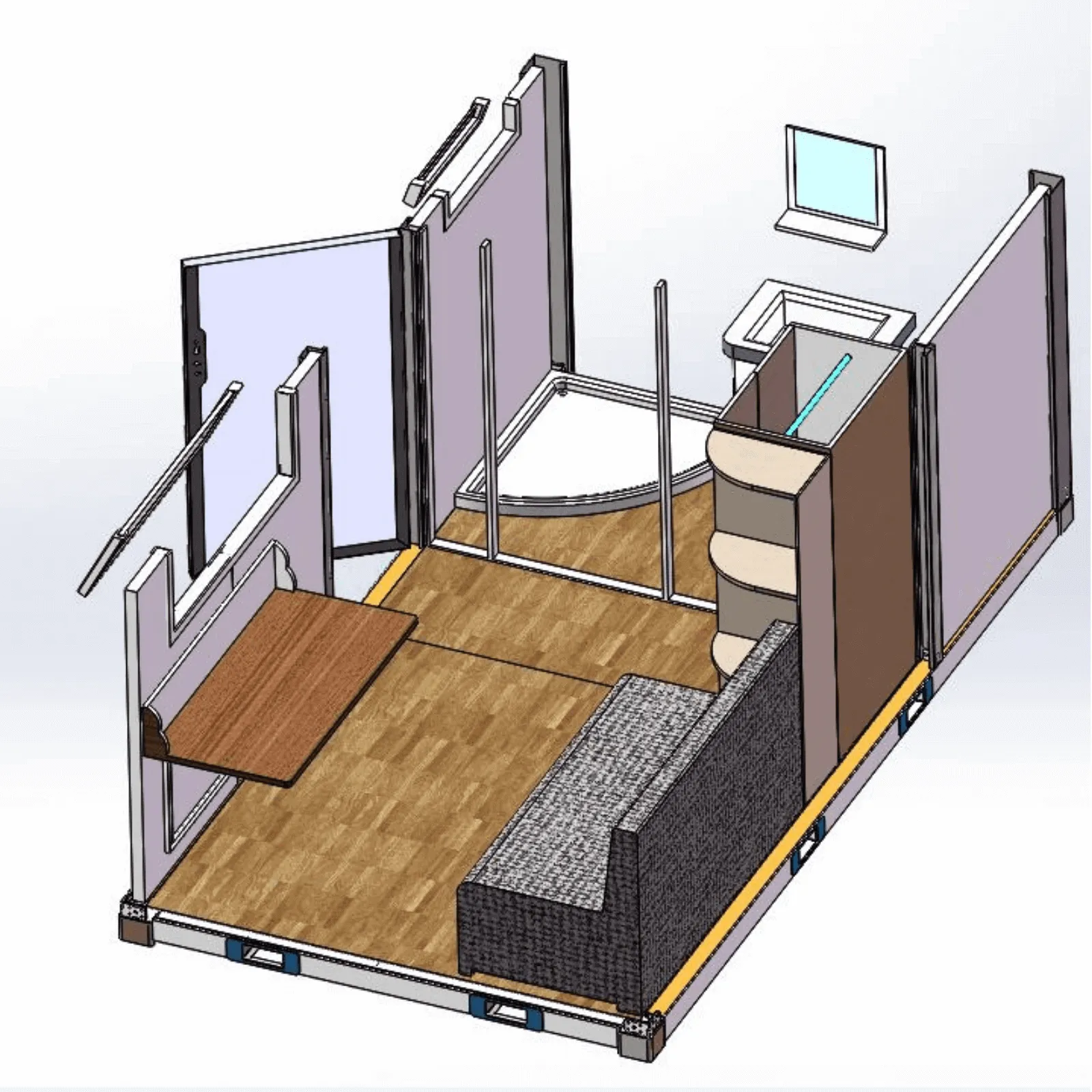 13x7 ft Portable Office with Bedroom and Bathroom