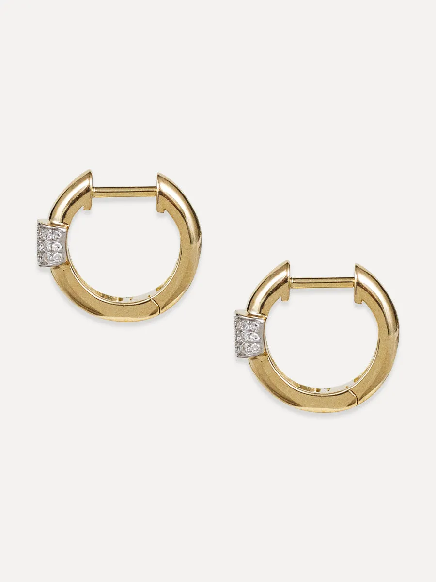 14K Diamond Huggies
