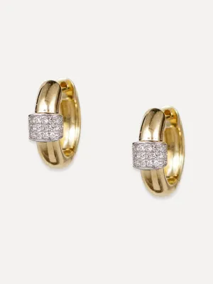 14K Diamond Huggies