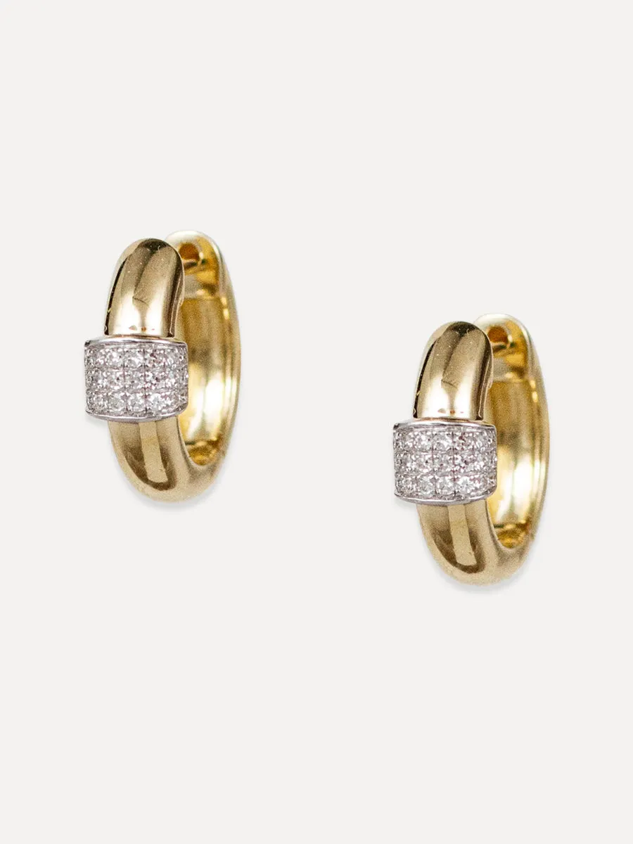14K Diamond Huggies