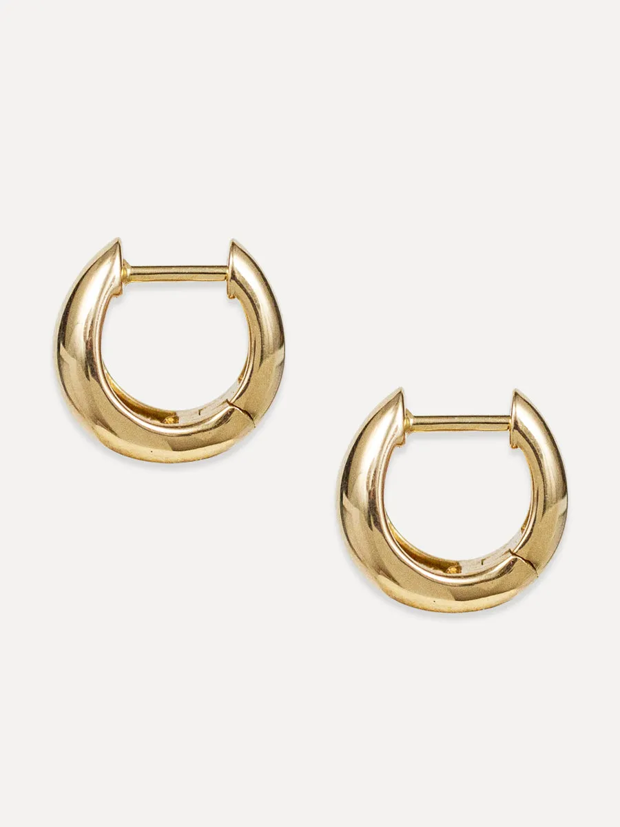 14K Gold Dome Huggies