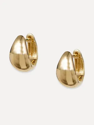 14K Gold Dome Huggies