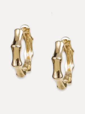14K Gold Plain Bamboo Huggies