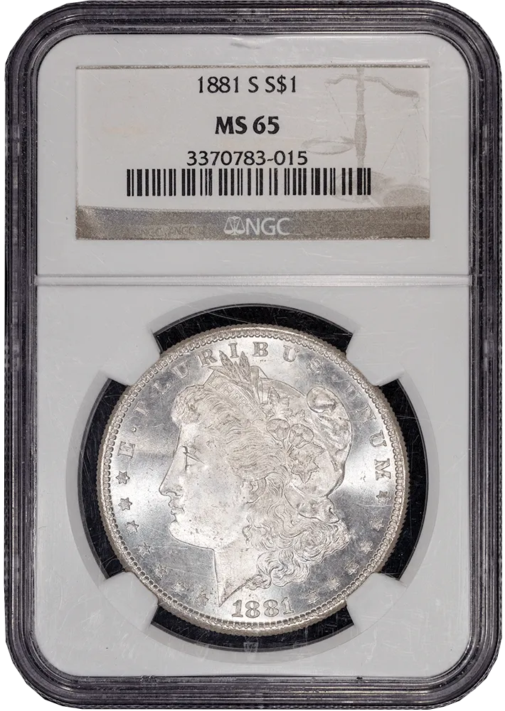 1881-S Morgan Dollar in NGC MS 65 - Gem Brilliant Uncirculated