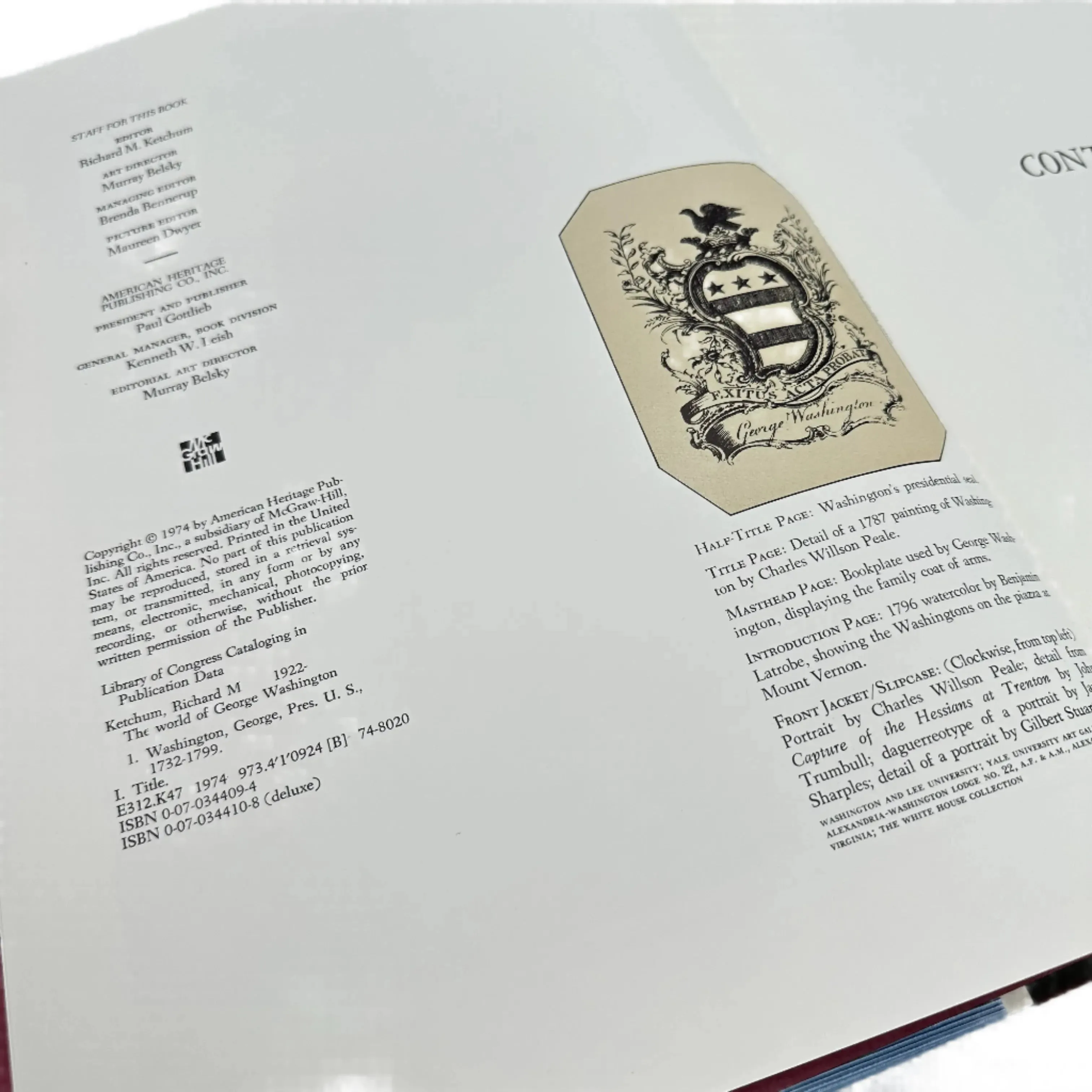 1974 "The World of George Washington" by Richard M. Ketchum