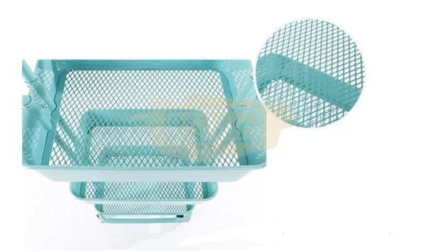 3-Tier Metal Storage Organizer Rolling Cart with handle - Green