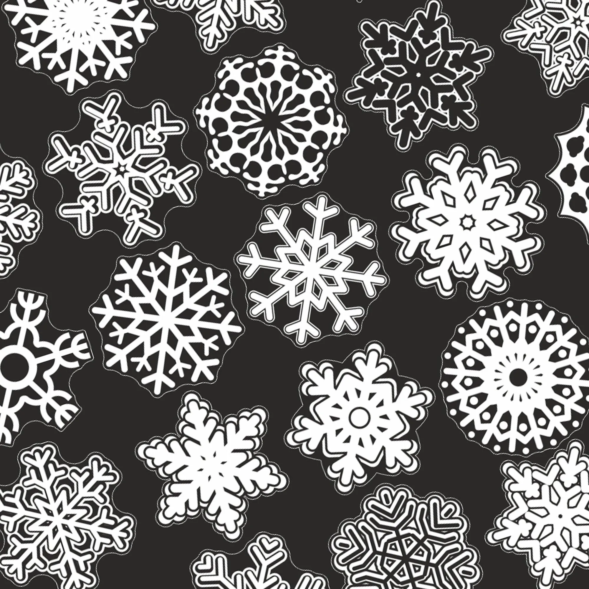 40 Unique 75mm Diameter Snowflakes