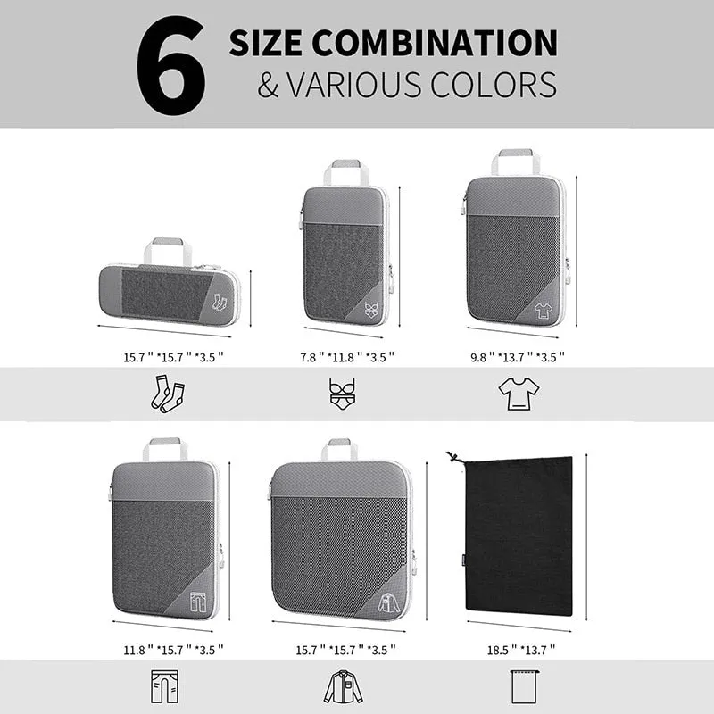 6 Piece Packing Cube Set
