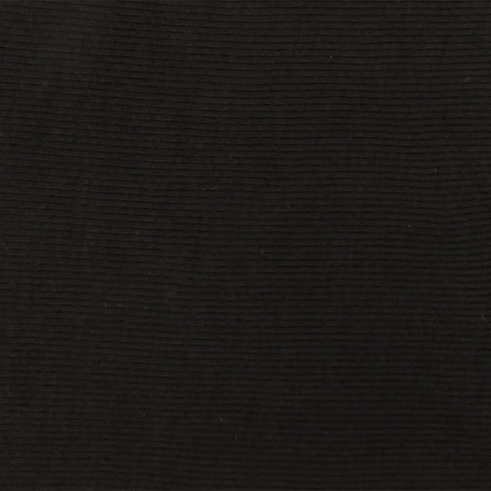 Aurora Black Solid Stretch Rayon 1x1 Rib Knit Fabric