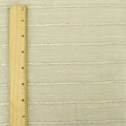 Beige/Gold Sparkle Loosely Woven Stripe Drapery Fabric