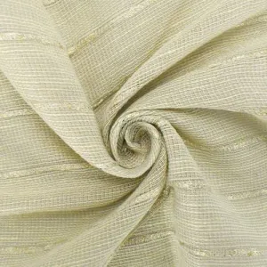 Beige/Gold Sparkle Loosely Woven Stripe Drapery Fabric