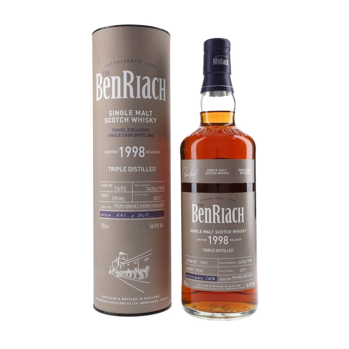 Benriach 1998 19 Years Old Single Cask Bottled 2017