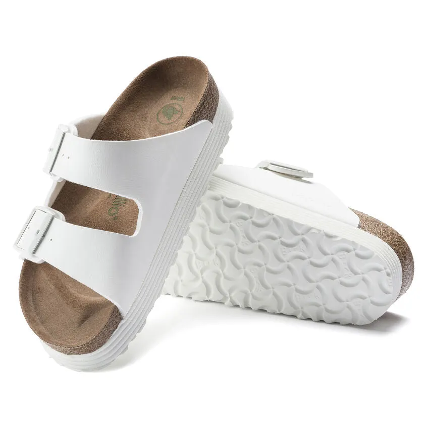 Birkenstock Arizona Grooved BF White VEG כפכפי בירקנשטוק נשים טבעוני