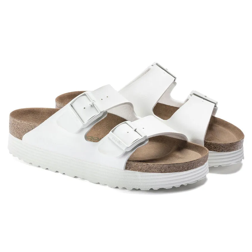 Birkenstock Arizona Grooved BF White VEG כפכפי בירקנשטוק נשים טבעוני