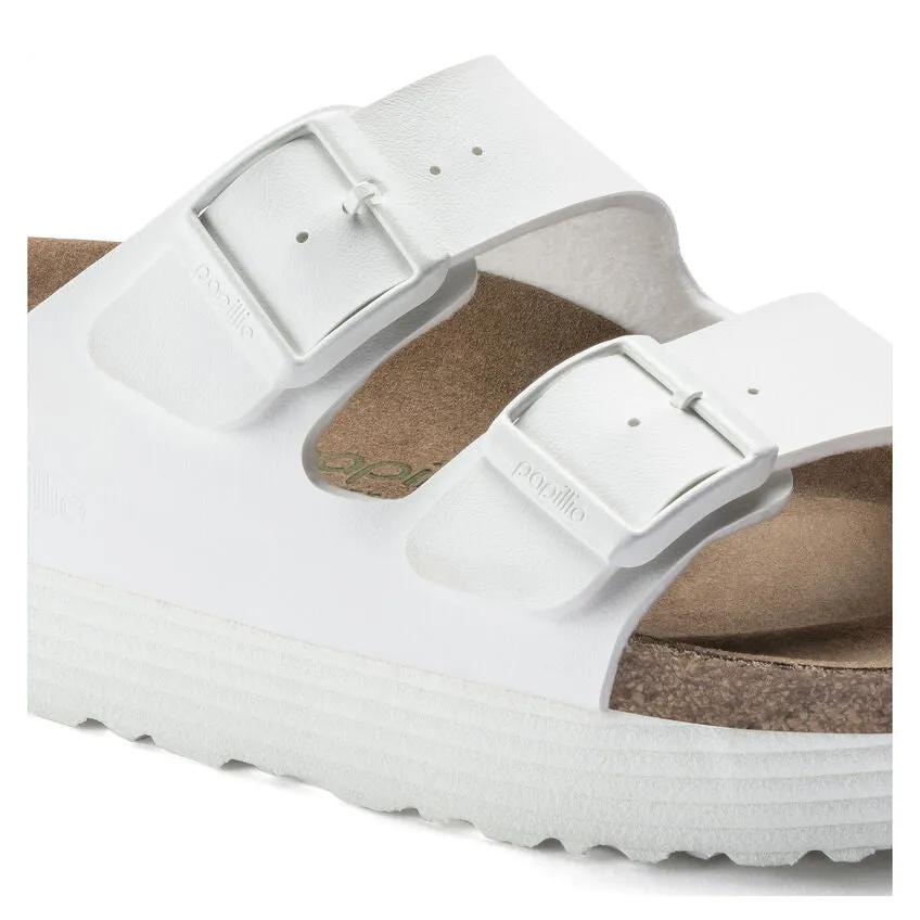 Birkenstock Arizona Grooved BF White VEG כפכפי בירקנשטוק נשים טבעוני