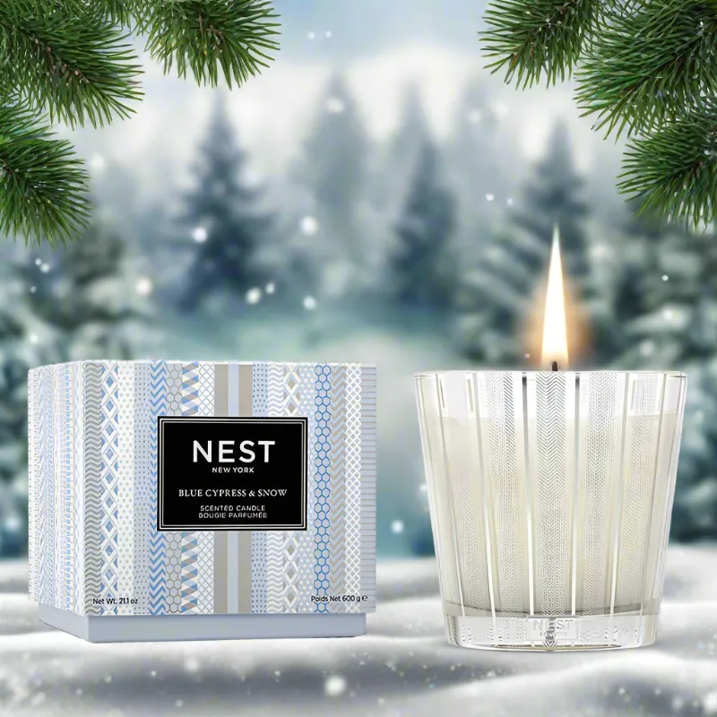 Blue Cypress & Snow Candle