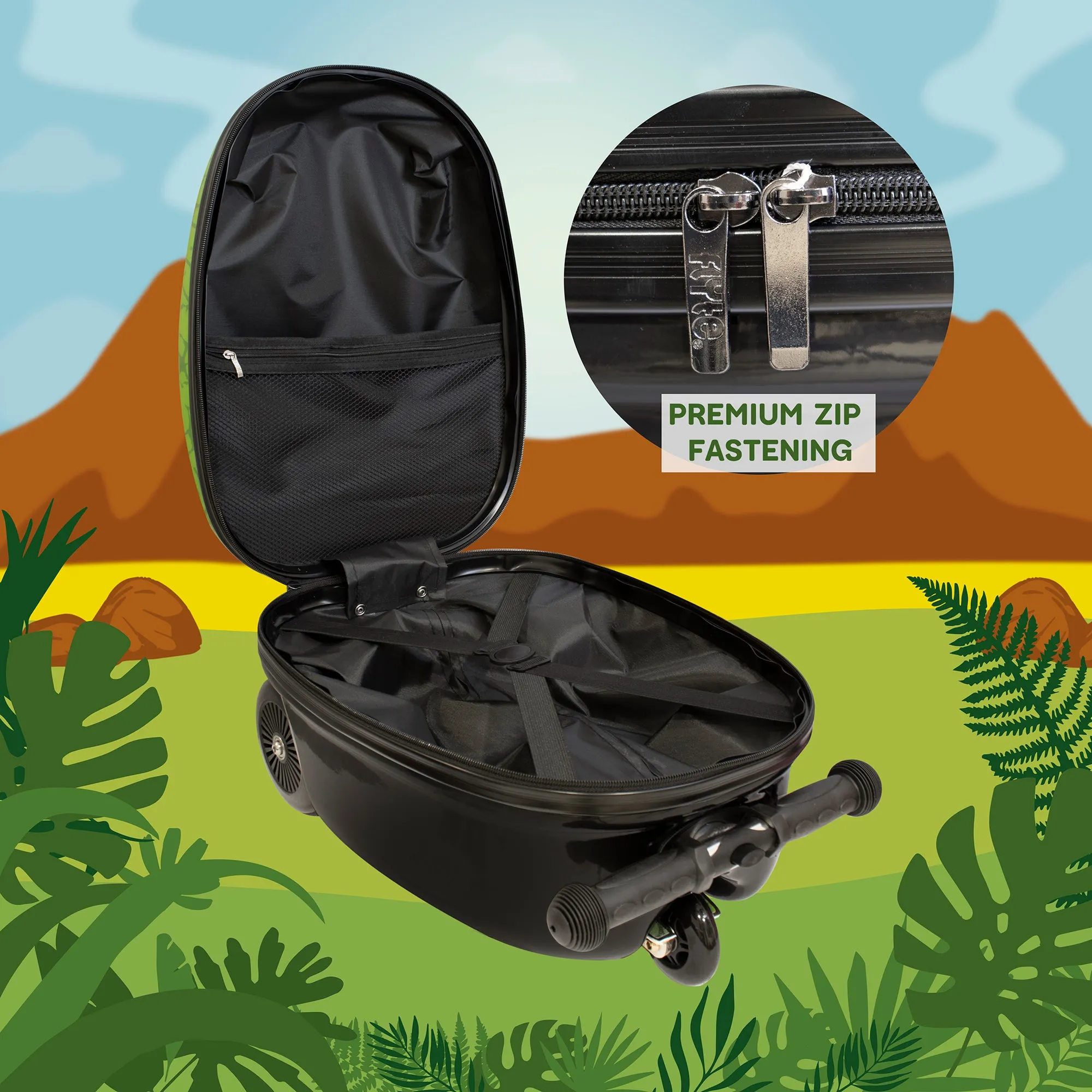 BUY 1 GET 1 FREE! Zinc Flyte Darwin the Dinosaur Scooter Suitcase