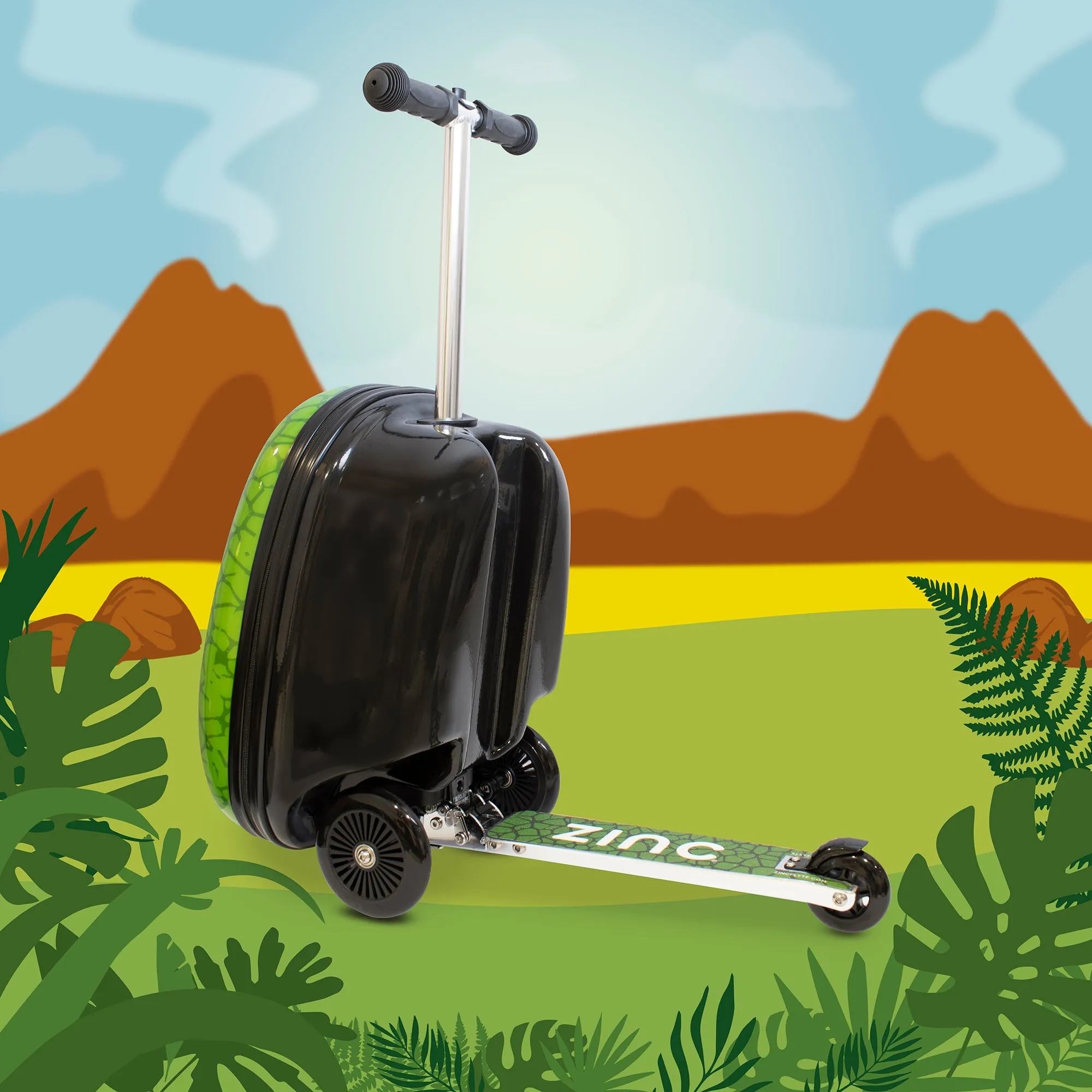 BUY 1 GET 1 FREE! Zinc Flyte Darwin the Dinosaur Scooter Suitcase