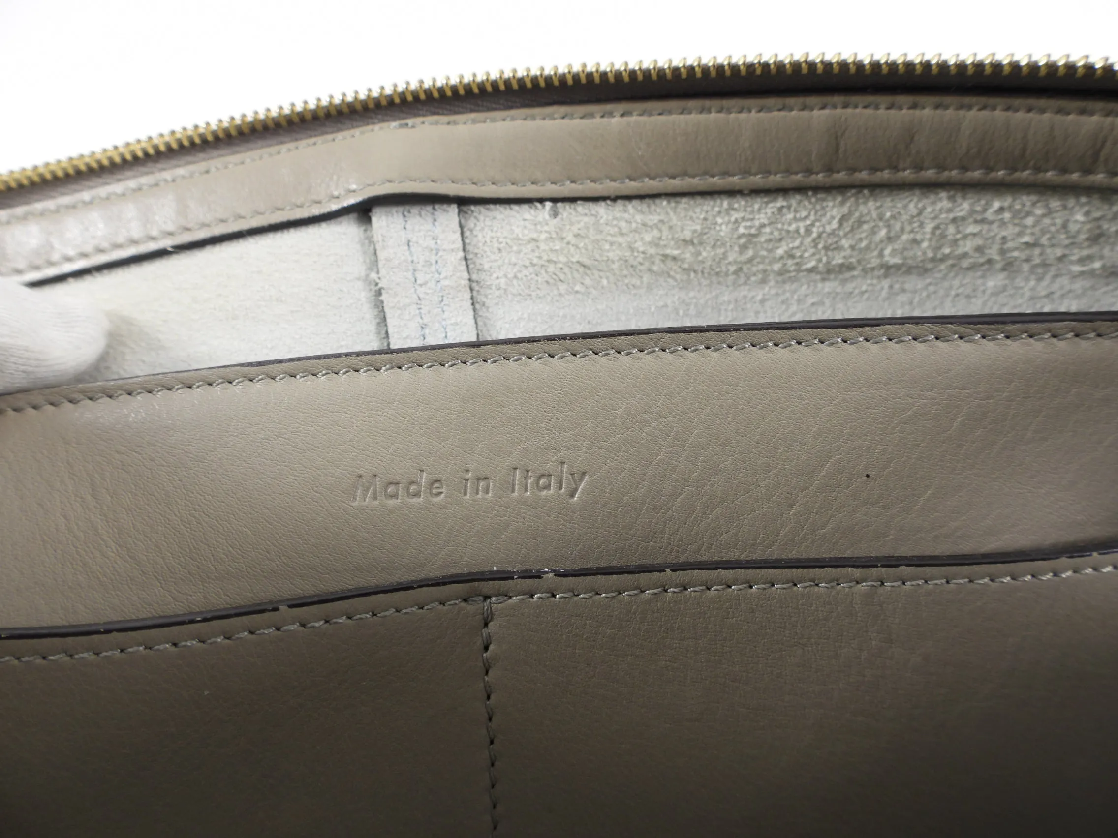 Celine Taupe Trifold Clutch Chain Bag