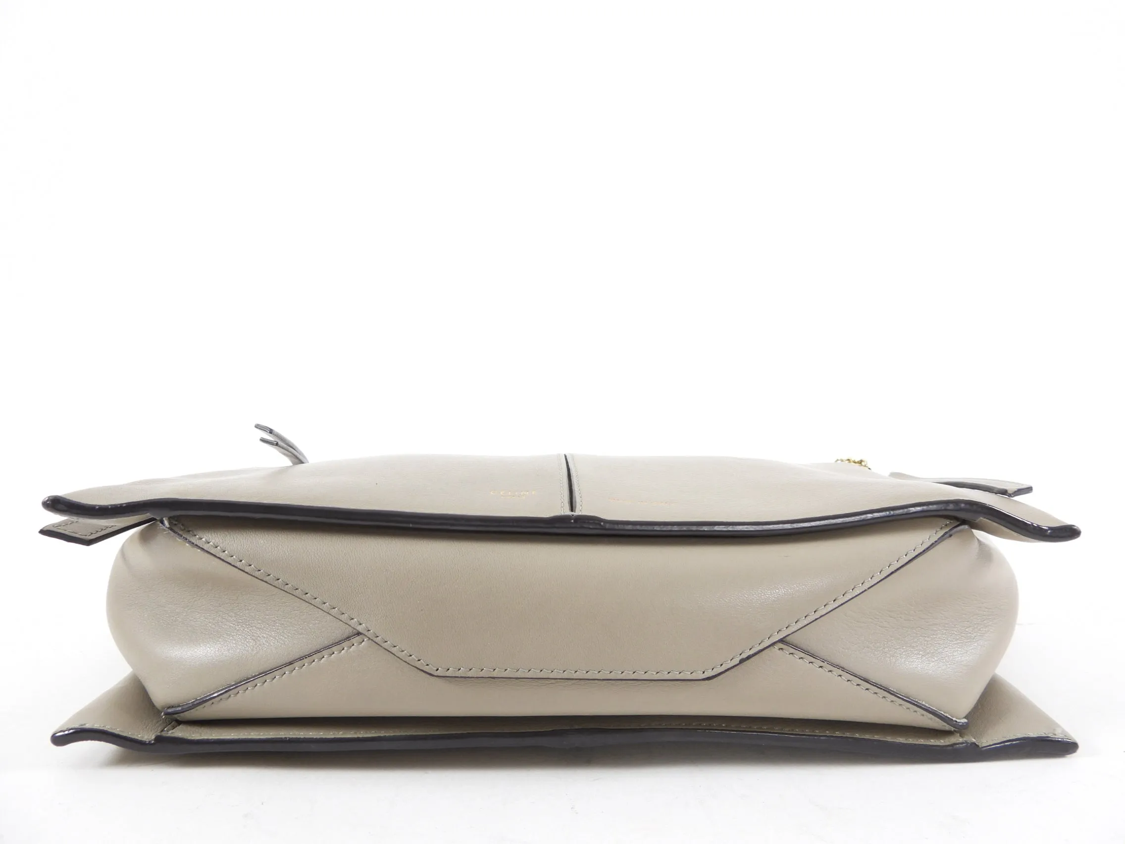 Celine Taupe Trifold Clutch Chain Bag