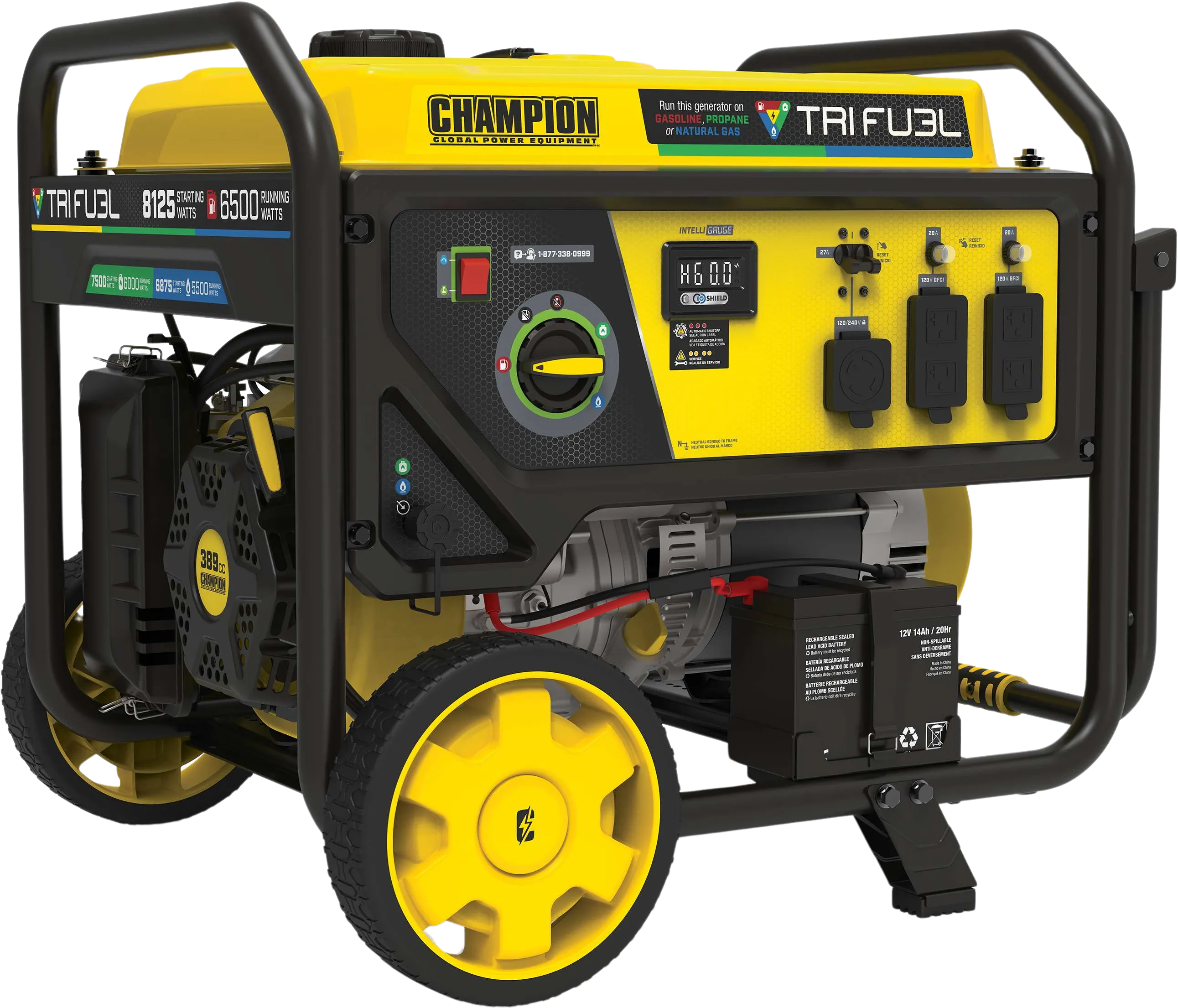 Champion 201169 6500W/8125W Generator Tri-Fuel Gas Propane Natural Gas CO Shield Electric Start New