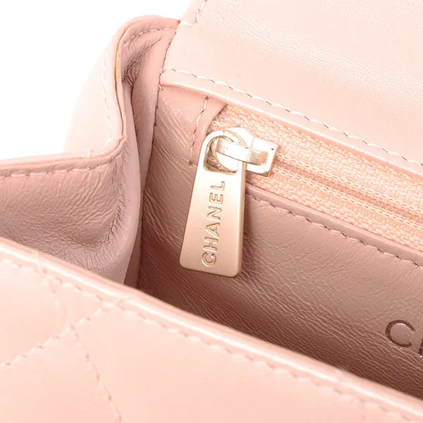 Chanel Around 2000 Made Turn-Lock Mini Top Handle Bag Pearl Pink