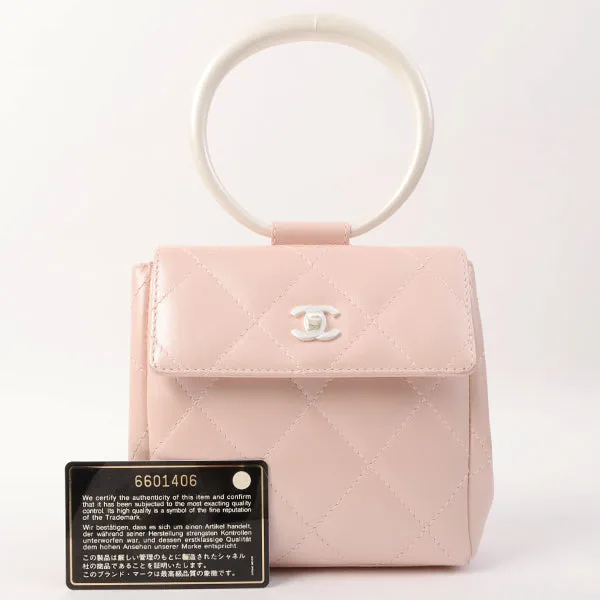 Chanel Around 2000 Made Turn-Lock Mini Top Handle Bag Pearl Pink