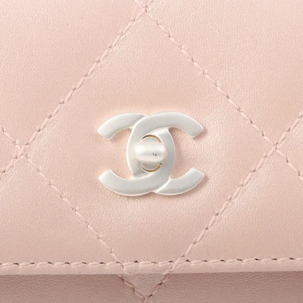 Chanel Around 2000 Made Turn-Lock Mini Top Handle Bag Pearl Pink