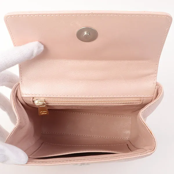 Chanel Around 2000 Made Turn-Lock Mini Top Handle Bag Pearl Pink