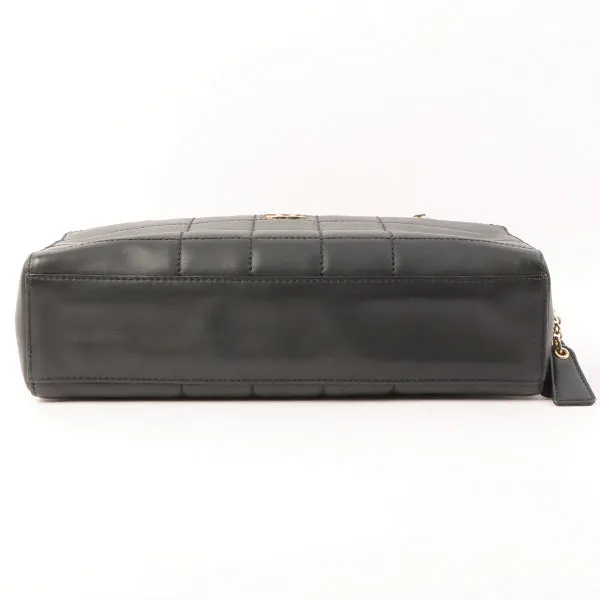 Chanel Around 2001 Made Chocolate Bar Stitch Cc Mark Plate Chain Bag Black