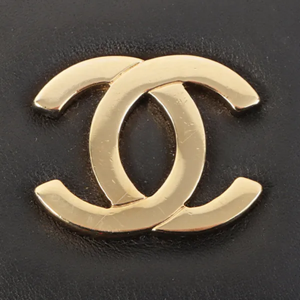 Chanel Around 2001 Made Chocolate Bar Stitch Cc Mark Plate Chain Bag Black