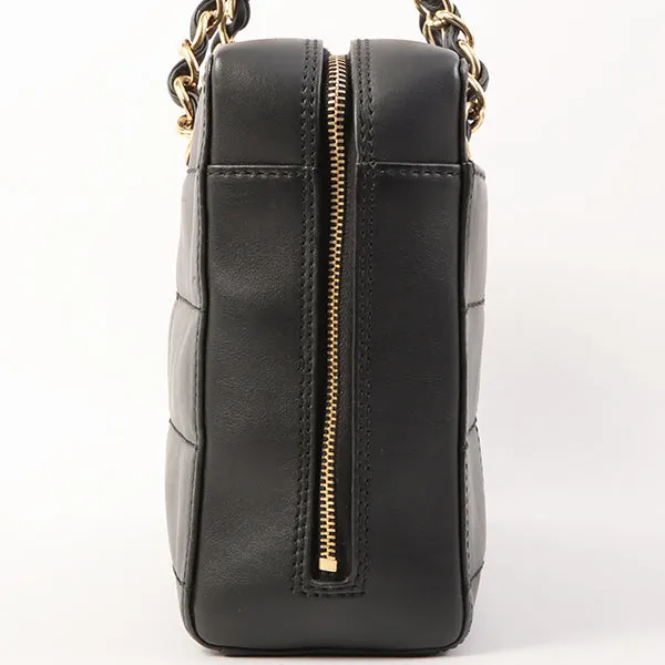Chanel Around 2001 Made Chocolate Bar Stitch Cc Mark Plate Chain Bag Black