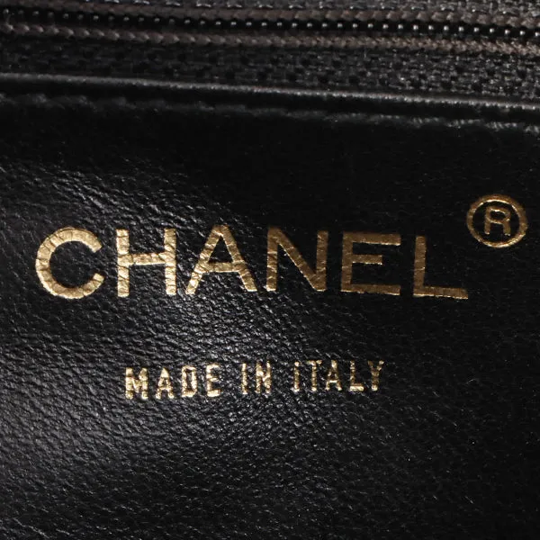 Chanel Around 2001 Made Chocolate Bar Stitch Cc Mark Plate Chain Bag Black
