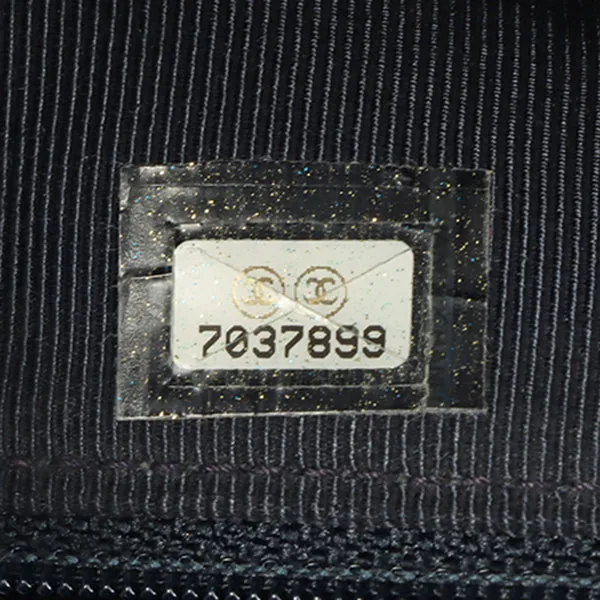 Chanel Around 2001 Made Chocolate Bar Stitch Cc Mark Plate Chain Bag Dark Navy