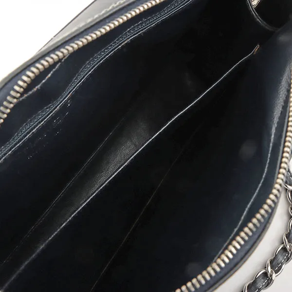 Chanel Around 2001 Made Chocolate Bar Stitch Cc Mark Plate Chain Bag Dark Navy