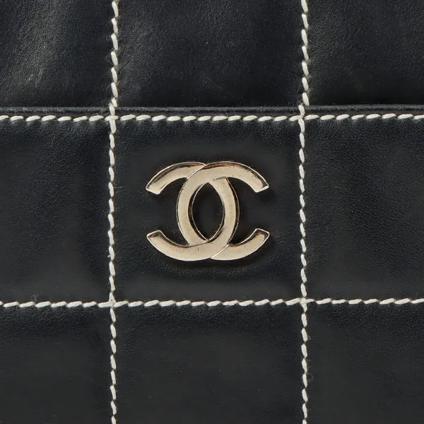 Chanel Around 2001 Made Chocolate Bar Stitch Cc Mark Plate Chain Bag Dark Navy