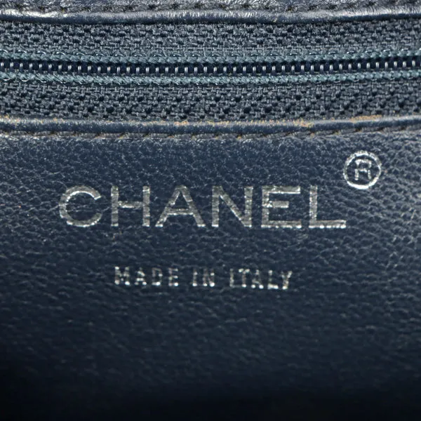 Chanel Around 2001 Made Chocolate Bar Stitch Cc Mark Plate Chain Bag Dark Navy