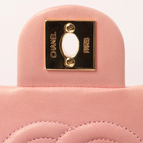 Chanel Around 2003 Made Classic Flap Chain Bag Mini Pink