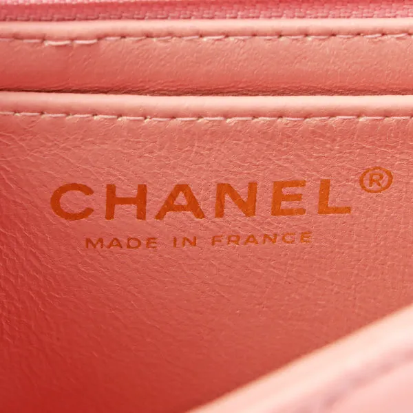 Chanel Around 2003 Made Classic Flap Chain Bag Mini Pink