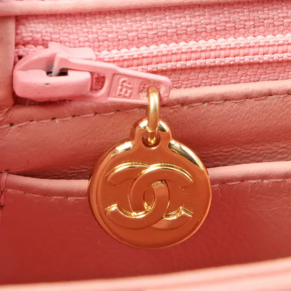 Chanel Around 2003 Made Classic Flap Chain Bag Mini Pink
