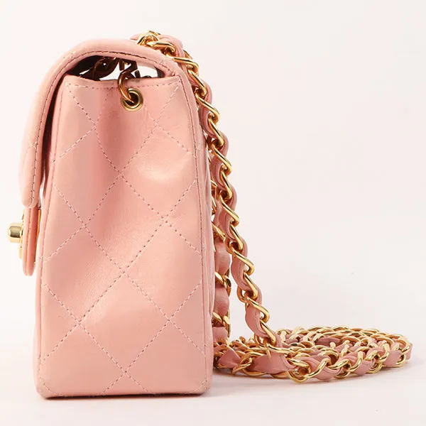 Chanel Around 2003 Made Classic Flap Chain Bag Mini Pink