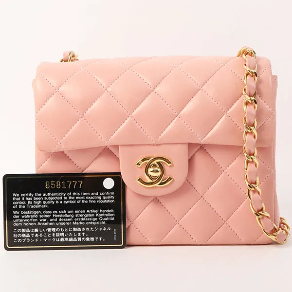 Chanel Around 2003 Made Classic Flap Chain Bag Mini Pink