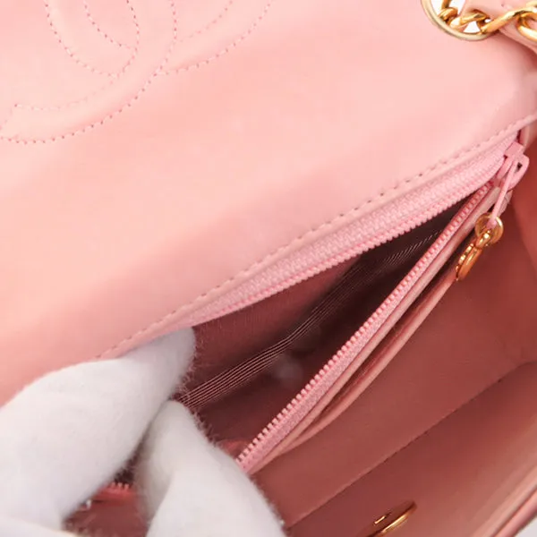Chanel Around 2003 Made Classic Flap Chain Bag Mini Pink