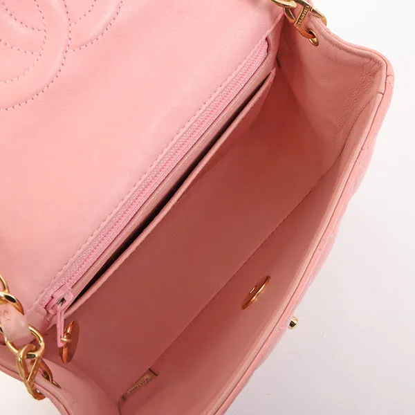 Chanel Around 2003 Made Classic Flap Chain Bag Mini Pink
