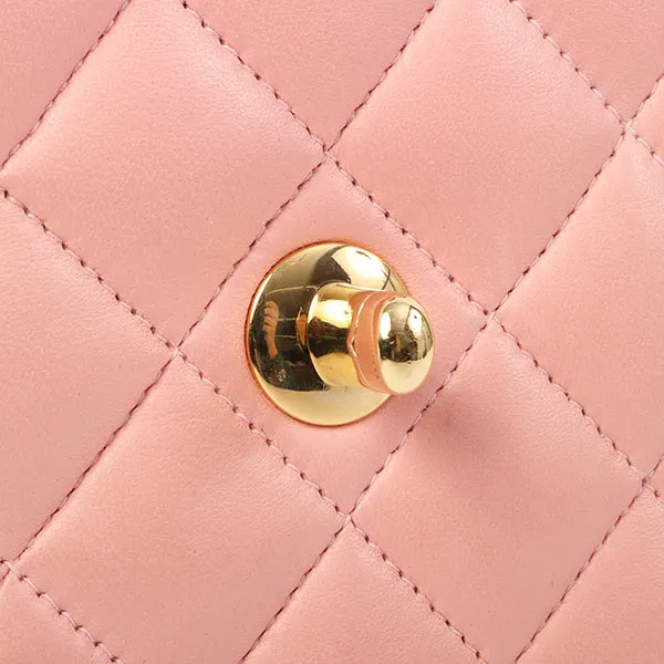 Chanel Around 2003 Made Classic Flap Chain Bag Mini Pink