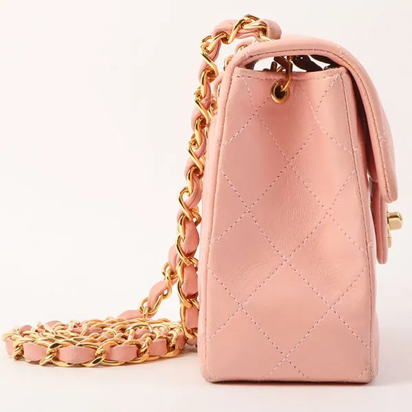 Chanel Around 2003 Made Classic Flap Chain Bag Mini Pink