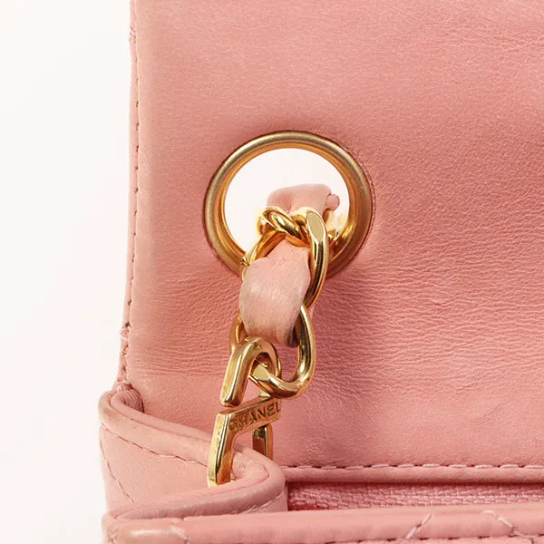 Chanel Around 2003 Made Classic Flap Chain Bag Mini Pink