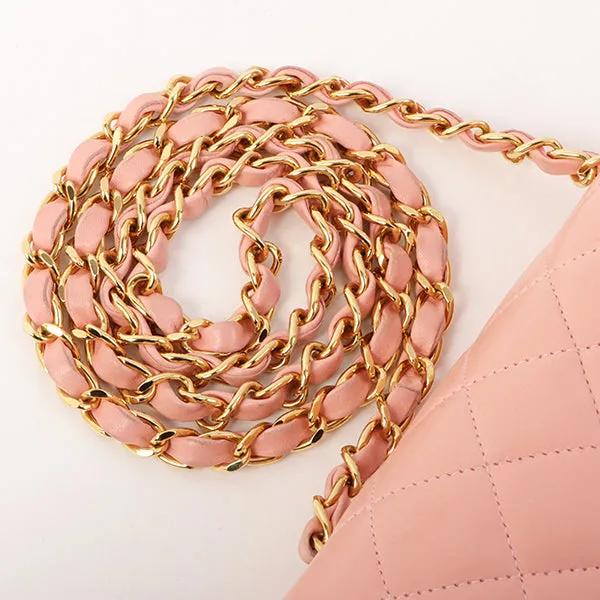 Chanel Around 2003 Made Classic Flap Chain Bag Mini Pink