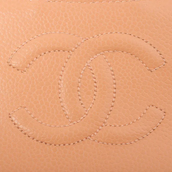Chanel Around 2005 Made Caviar Skin Classic Flap Chain Bag Mini Salmon Pink